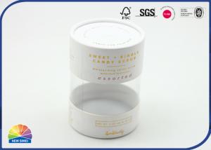 China Cylinder Printed Paper Lid Visible Plastic Tube Wedding Candies Package wholesale