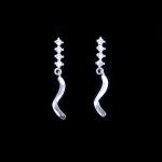 Wedding Design Silver Chandelier Earrings / Cubic Zirconia Drop Earrings For