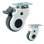100mm Silent Medical Casters Threaded Stem Swivel TPR Hospital Wheels OEM