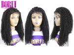Indian Human Hair , Custom Kinky Curly Lace Closure Wig With Baby Hair 250%