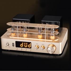 China 2.0 Channel Bluetooth Audio Amplifier , Vacuum Tube Amplifier Gold Color wholesale