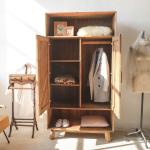 Solid Wood Hand Carved Customized Wardrobe Recycled Pine Rustic Antique Cupboard