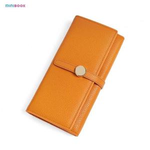 China Minibook Genuine Leather Ladies Long Wallet with Custom Logo Zipper and Card Holder wholesale