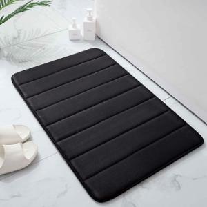 China Black Rubber Soft Memory Foam Bath Mats Non Slip Absorbent wholesale