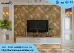 3D Effect Washable Vinyl Wallpaper , Luxurious Golden Leather Pattern Wallpaper