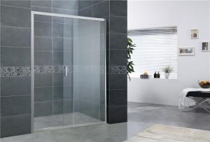 Adjustable Bright Silver Sliding Shower Screens Aluminum Alloy Without Wall Profiles