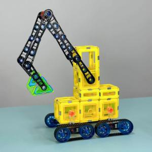 China Remote Control Excavating Machinery Magnetic Tiles Accessories Building Blocks 3D wholesale