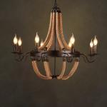 Max 60W 240V Loft Industrial Retro Vintage Rope Pendant Light