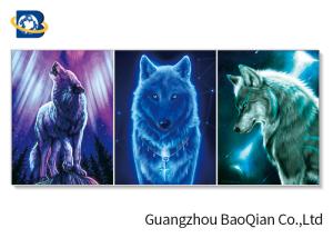 China Framed Lenticular Flip 3D Painting Wall Decoration Wolf Pattern 0.6MM Thickness wholesale
