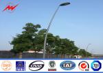 12M S345 Hot Dip Galvanized Street Light Poles Highway Steel Poles With Cross