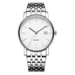 Silvertone Fashion Quartz Couple Watches Gift Set 3BAR Date Functional