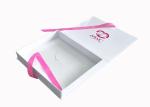 Ribbon Closure Folding Gift Boxes White Glossy Insole Packaging Box For Women