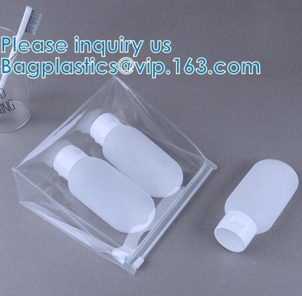 Portable Daily Personalized Design Transparent Pvc Zipper Pouch Bags Leather