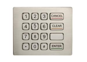 China 4x4 IP67 Panel Mount Numeric Keypad Vandal Proof Stainless Steel wholesale