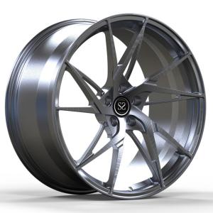 China 21 Inch Monoblock 1 Piece Forged Wheels Directional Aluminum Brushed Black wholesale