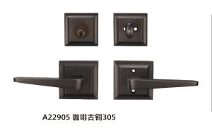 China Plated Square OEM Thick 38mm Front Door Lever Handle Set wholesale