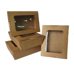 China Custom Logo Food Container Box Disposable Kraft Paper Box With Window wholesale