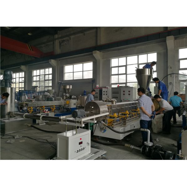 LLDPE TPR Plastic Pelletizing Machine 45＃Forged Steel Barrel Water Cooling Type