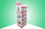 Robust Cardboard Floor Display Stands , 6 Shelf Stand Up Cardboard Display With