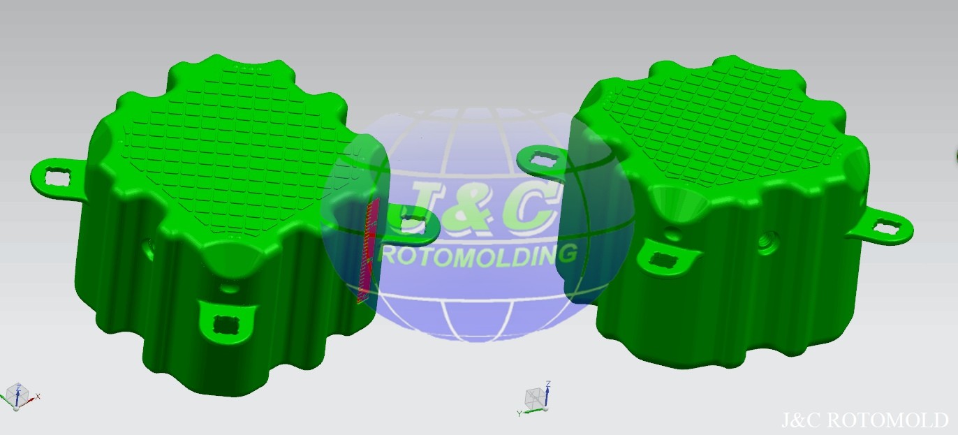 Rotomolded Marine Plastic Dock Floating Pontoon , Roto Molded Plastic Products