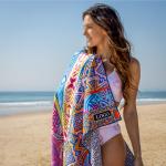 Beach Towel Customize Logo Size Travel Sport Gym Towel with Eva Case Microfiber