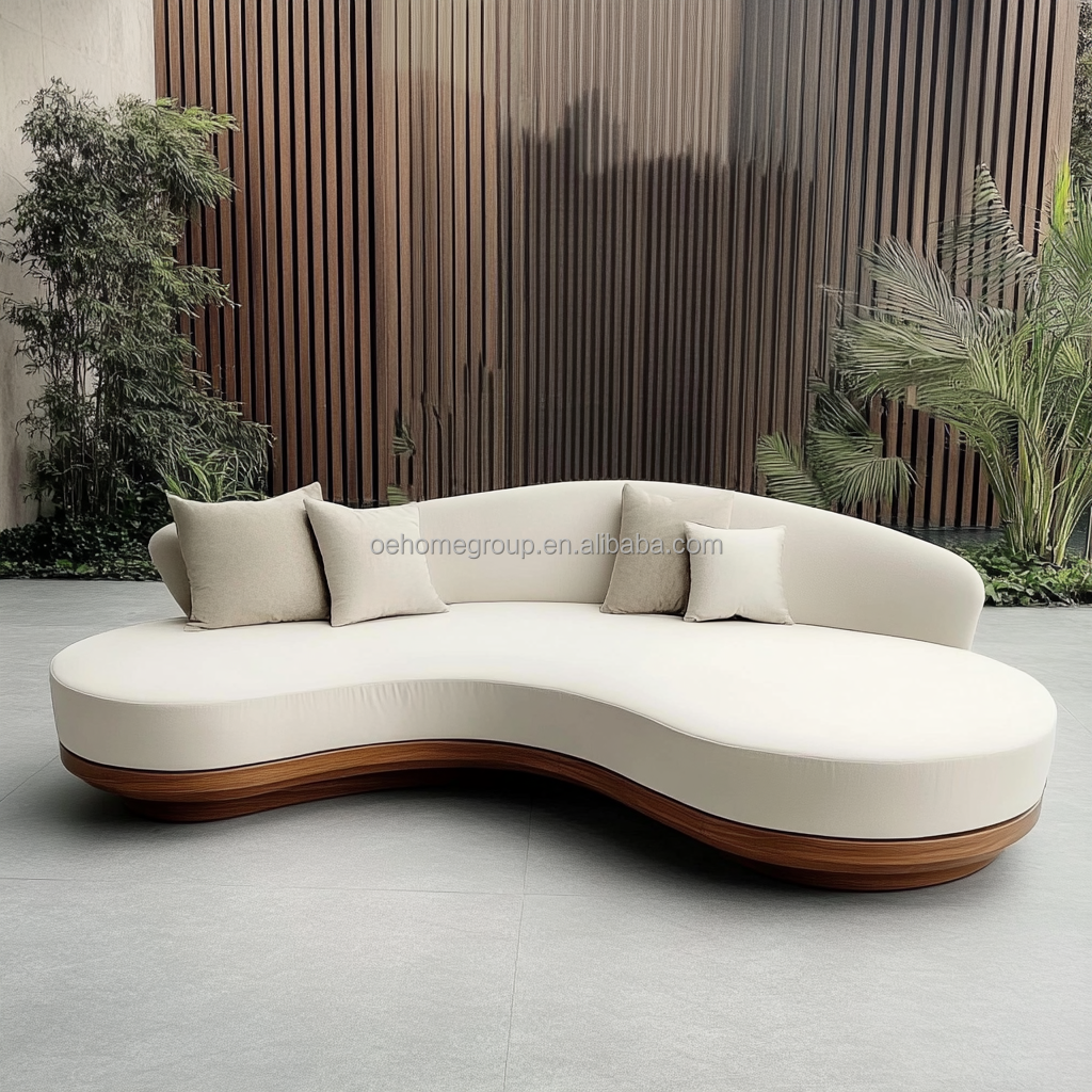 NO Inflatable Modern Design Sectional Sofa Set With Corner Style And Curved Modular Velvet Fabric