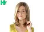 Natural Looking Light Blonde Bob Wig With Bangs High Temperature
