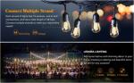 100Ft G40 Globe String Lights with Bulbs ,Outdoor Market Lights for Indoor