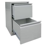 2 Drawers Metal Filing Cabinet Matt Light Grey RAL7035 With Swan Neck Grip