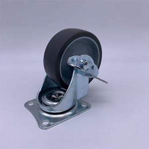 China Noise-Free Elastic Thermoplastic Rubber Caster Wheels with Brake 2 Inch wholesale