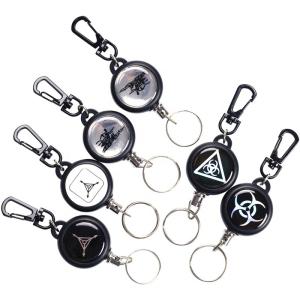 China Deyi Badge Reel Heavy Duty Retractable Keychain With All Metal Carabiner Key Ring Fishing Cycling Hiking wholesale
