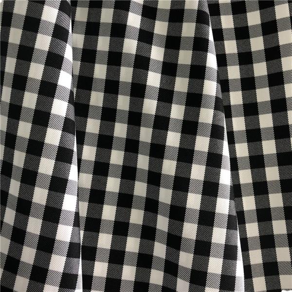 200gsm Density Customizable Black And White Plaid Fabric Twill Cloth For Lady