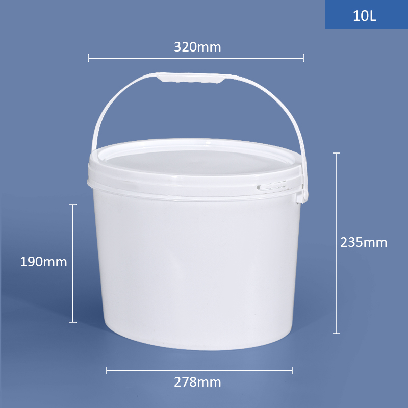 White Plastic Oval 5 Gallon Polypropylene Buckets Ice Cream Wine food Tub