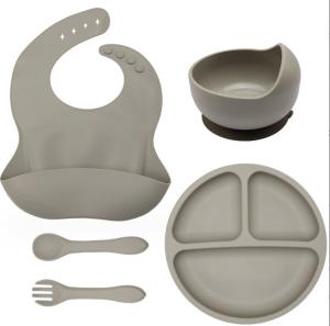 China Food Grade Silicone Baby Plate Set Top Seller Newborn Gift Set with None Design Style wholesale