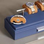 ROTHWELL Luxury Watch Display Case for 4 Watches – Leather Watch Box with