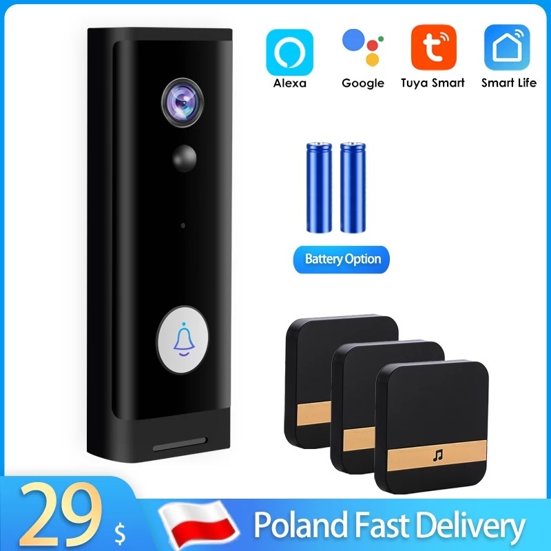 Easy Installation Tuya Smart Video Doorbell For Home Security 1080P HD Night Vision