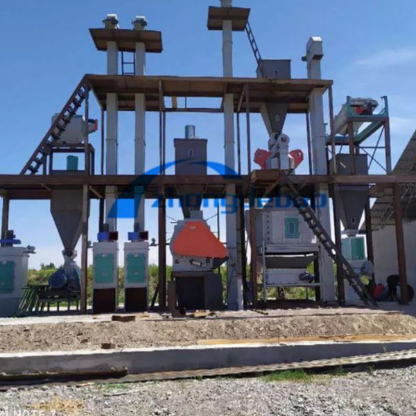 High-Efficiency Feed Pellet Production Line Clean Crush Mix Granulate Cool Screen Pack