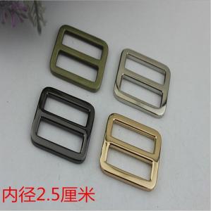 China Custom zinc alloy 25 mm nickel color metal adjustable strap slide buckle for backpack wholesale