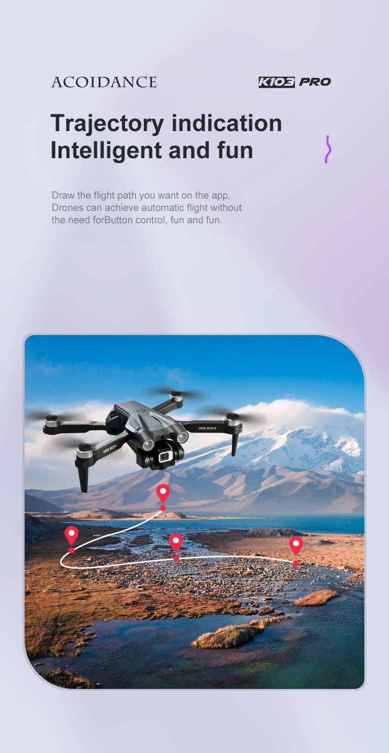 Mini Toy Drones Rc Quadcopter Gyro drone Charging Time 60 Minutes K103 Pro Brushless Gps Aerial with Obstacle Avoidance