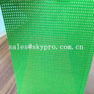 China Tear-Resistant Plastic Sheet Fabric Eyelet Woven Green PVC Coated Fabric Plastic Mesh Fabric wholesale