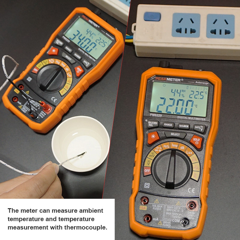 6000 Counts Handheld Digital Multimeter Lux Sound Level Frequency 5 In1 Measurement Tester