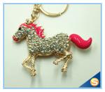 High Quality Sparkling Running Horse Keychain Crystal Rhinestone Purse Pendant