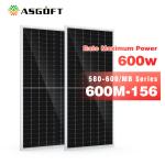ASGOFT Glass Solar Mono Monocrystalline Pv Cell Film Panels 600w