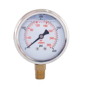 China 4000Psi 2.5 Inch Dial Dual Scale Liquid Filled Pressure Gauges wholesale