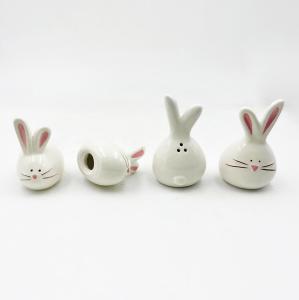 China Stylish Porcelain Rabbits Ceramic Bunny Figurines Easter Decoration Gift For Various Purpose wholesale
