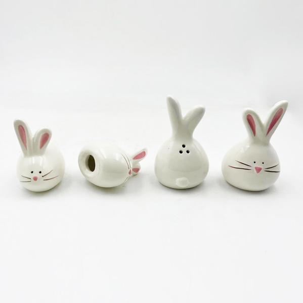 Stylish Porcelain Rabbits Ceramic Bunny Figurines Easter Decoration Gift For