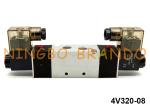 1/4'' NPT 5/2 Way 4V320-08 Double Solenoid Pneumatic Control Valve 12V 24V 110V
