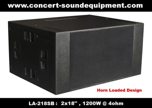 Line Array Speaker / 2x18" Horn Loaded 4ohm 1200W Subwoofer For Concert , Living
