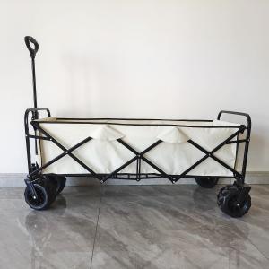 China 600D Oxford Folding Camping Cart PU Wheels Adjustable Collapsible Beach Wagon Extended Body wholesale