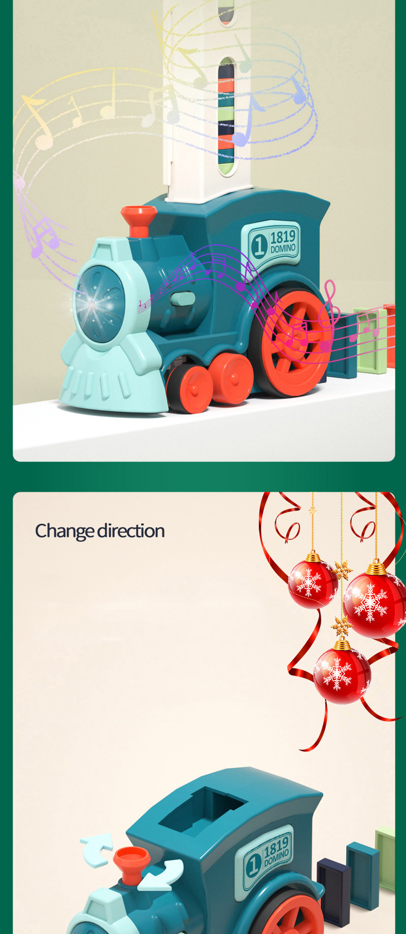 Plastic Electric Music Lighting Toy Trains for Age 4-6Y DIY Domino Automatic Licensing